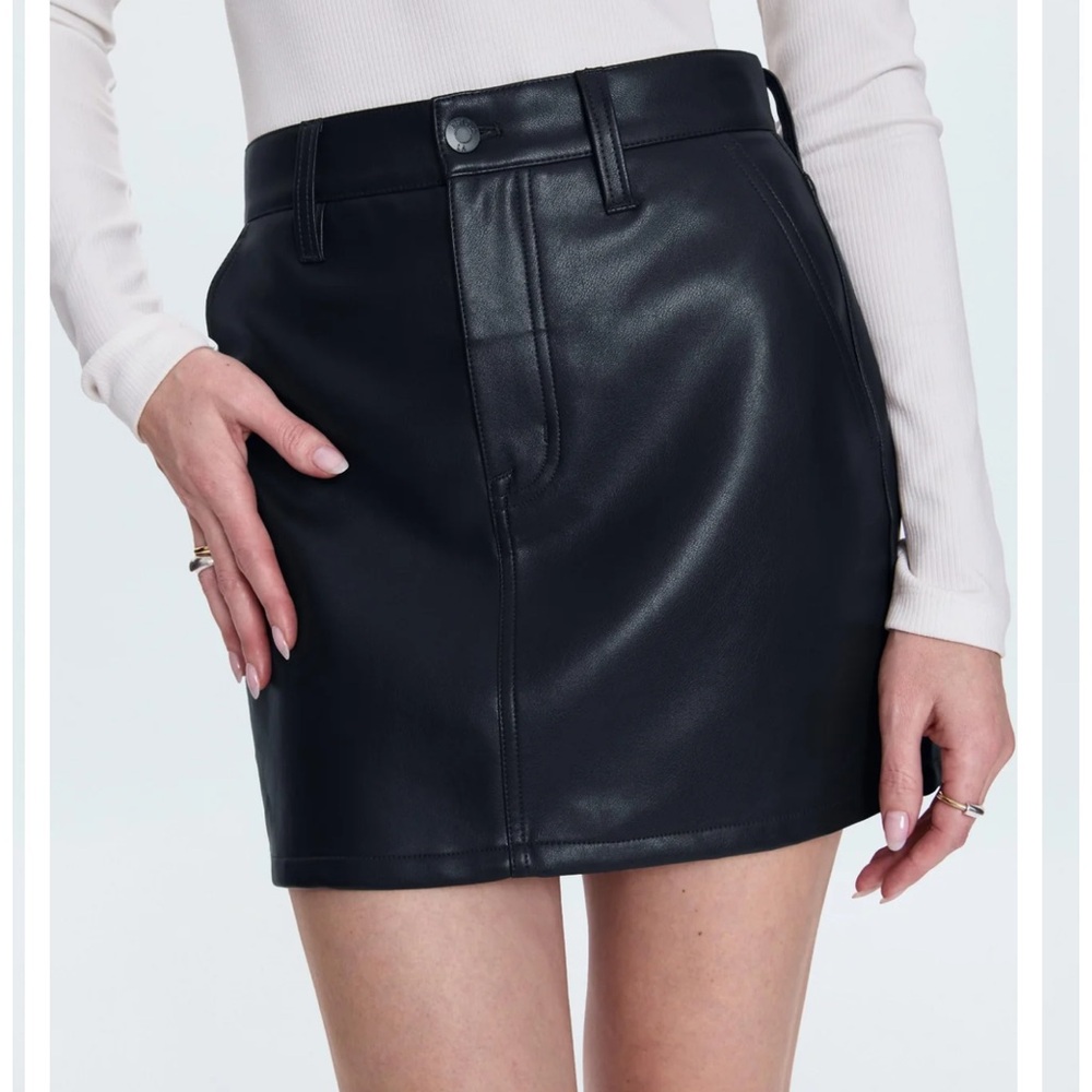 Pistola Black Leather Mini Skirt